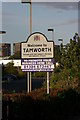 SK1903 : Welcome to Tamworth, Sign by Chris' Buet