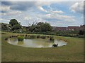 TQ2908 : Green Ridge Dew Pond by Paul Gillett