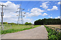 Farm track and power lines - Great Ponton