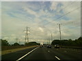 Power lines crossing the M6