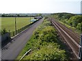 Road and railway from the footbridge