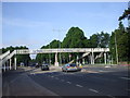 Footbridge over the busy A48, Western Avenue, Cardiff