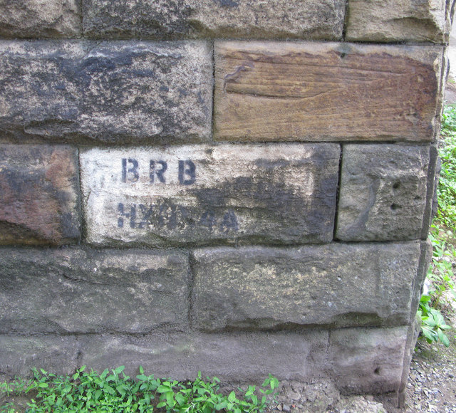 Sign on one of the arches of Wheatley Viaduct