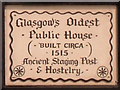 Old College Bar, Glasgow signage