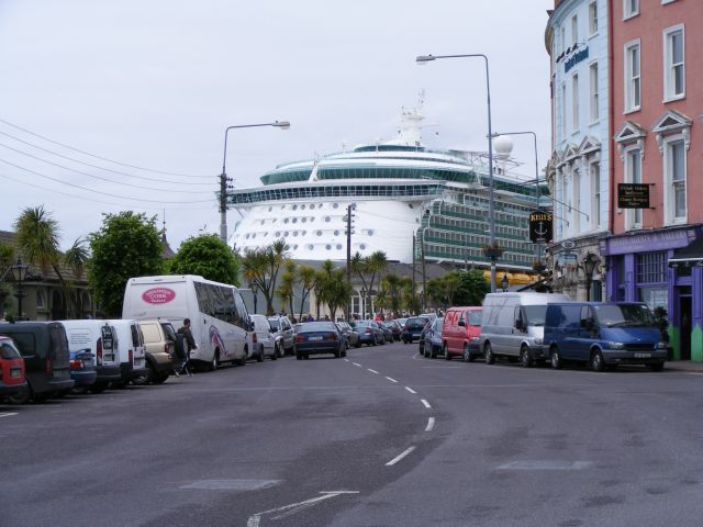 Looking along Westbourne Place to the cruise liner quay, Cobh