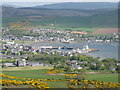 Campbeltown Grammar School and harbour from Beinn Ghuilean