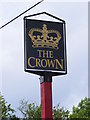 TM2266 : The Crown Public House sign, Bedfield by Geographer