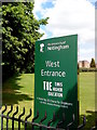 University of Nottingham West Entrance sign