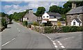 Minor road junction by Eglwys St Ioan Fedyddiwr Church