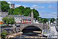 The old bridge, two towers and walkway - Bridgend