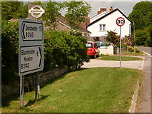 ST7210 : King’s Stag: signs on the B3143 by Chris Downer