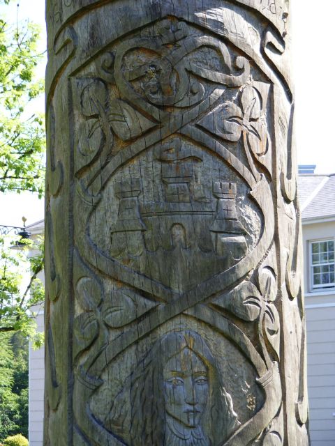 Detail of carving on statue, Millennium Park, Lismore/Lios Mor