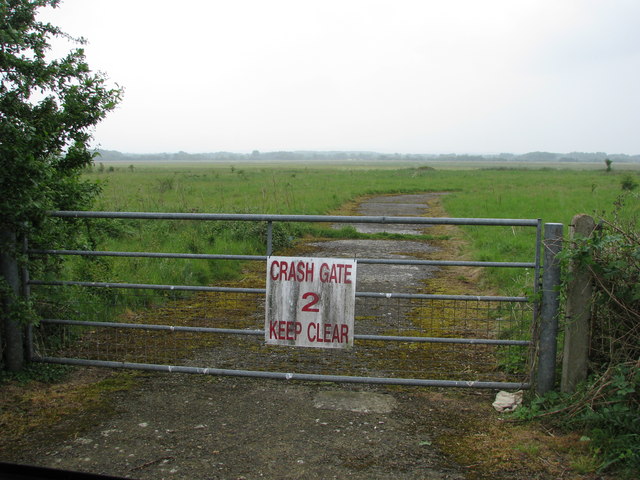 weston green airfield emergency access gate geograph