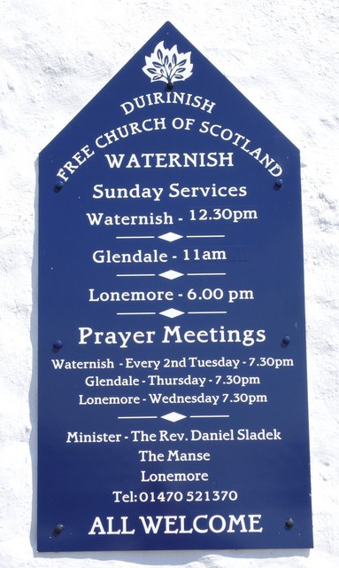 Church notice - Waternish, Skye