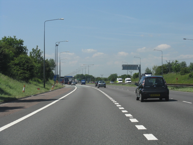 M62 motorway - westbound slip lane,... © J Whatley cc-by-sa/2.0 ...