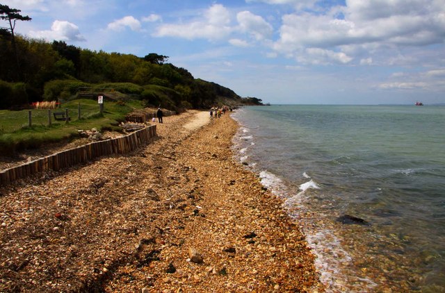 The beach by Fort Victoria Country Park