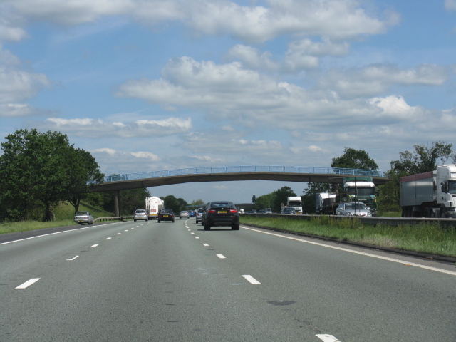 M6 motorway - Moss Farm footbridge © J Whatley :: Geograph Britain and ...