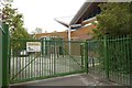 Synagogue entrance, Shay Lane, Hale Barns, Cheshire