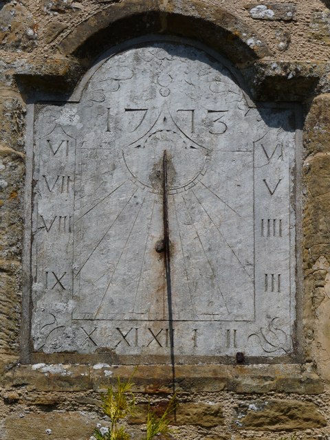 The Sundial over the porch of St George's Church, Georgeham