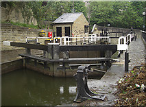 SE0623 : Tuel Lane Locks 3 & 4, Rochdale Canal by michael ely