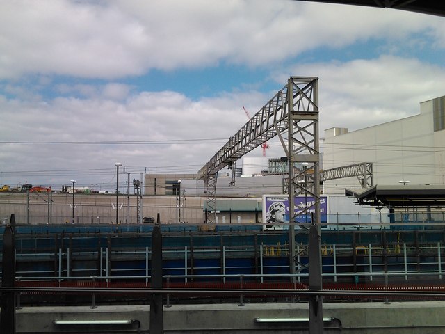 View of Stratford transport interchange from the new DLR platforms