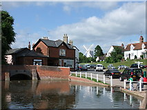 TL6832 : The village pond and road bridge, Finchingfield by PAUL FARMER