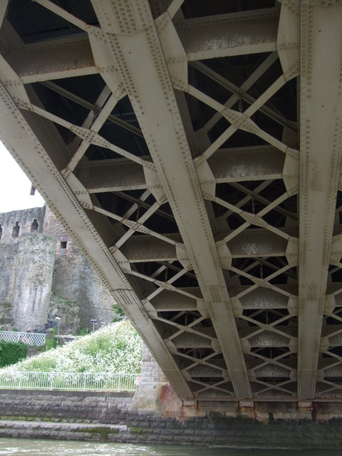 Detail from beneath road bridge at Conwy