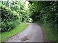 Public access road nearing Worth Manor and Worth Farm