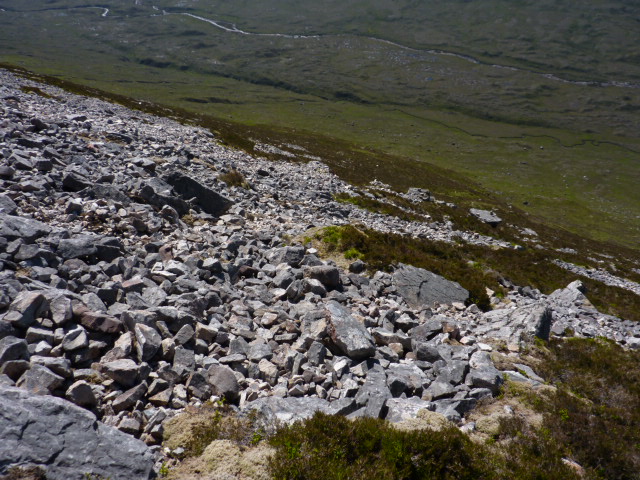 Scree slope of Druim Gruidaigh, above Grudie river