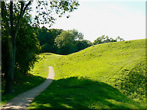 SP0201 : A path at the Roman amphitheatre, Cirencester by Brian Robert Marshall