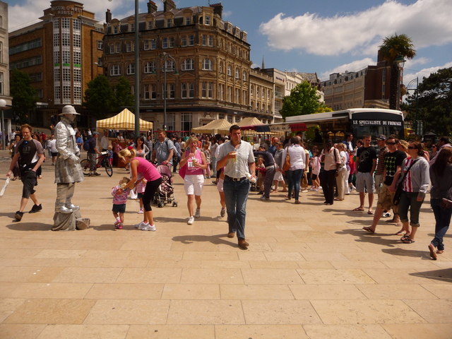 Bournemouth: the silver man in The Square