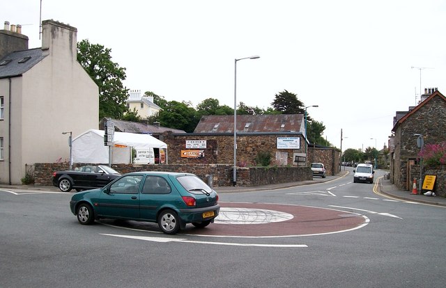 The junction of the A499 (Caernarvon Road) and the A497 (Abererch Road) at Pwllheli