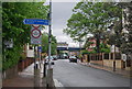 Looking along Boundaries Rd to the railway bridge