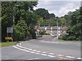 Main road junction at Church Stoke