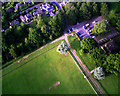 Entrance to Hardwick Heath from the air