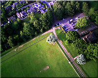 TL8562 : Entrance to Hardwick Heath from the air by John Goldsmith