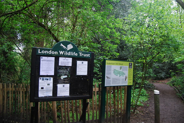 Information at the entrance to Sydenham Hill Wood