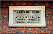 J3473 : Henry Cooke plaque, Belfast by Albert Bridge
