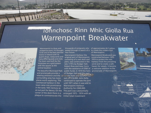 Information board at the Warrenpoint Breakwater