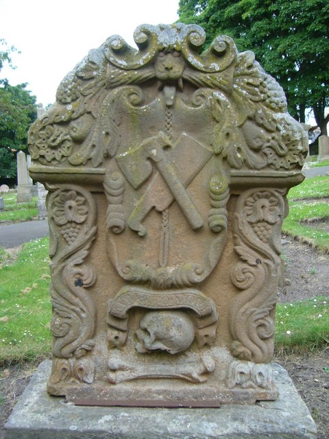 18thC butcher's tombstone, Tranent kirkyard