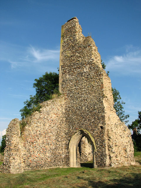 The ruins of St Margaret's church in West Raynham
