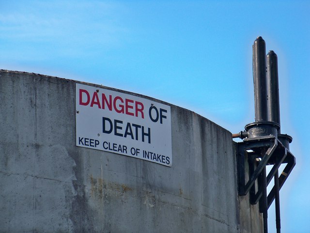 Loch Doon Dam Intakes Warning Sign