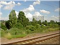 The gasometer structure near New Barnet railway station