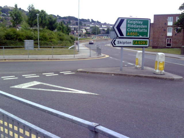Road junction and signs