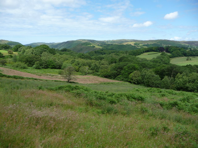 View over the Devil's Bridge area from the Mynach valley
