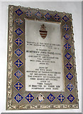 TF7636 : St Mary's church in Docking - C19 memorial by Evelyn Simak