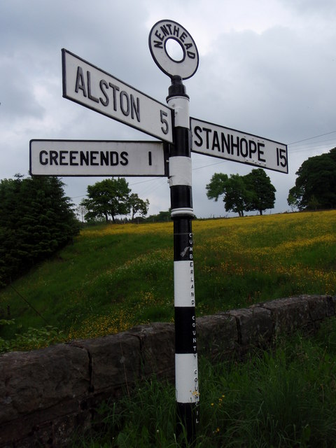 Traditional road signpost  Nenthead