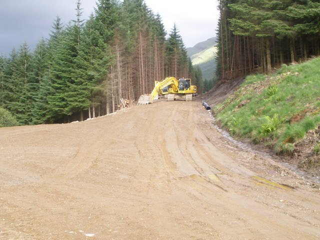 New forestry road under construction in Glen Kinglas
