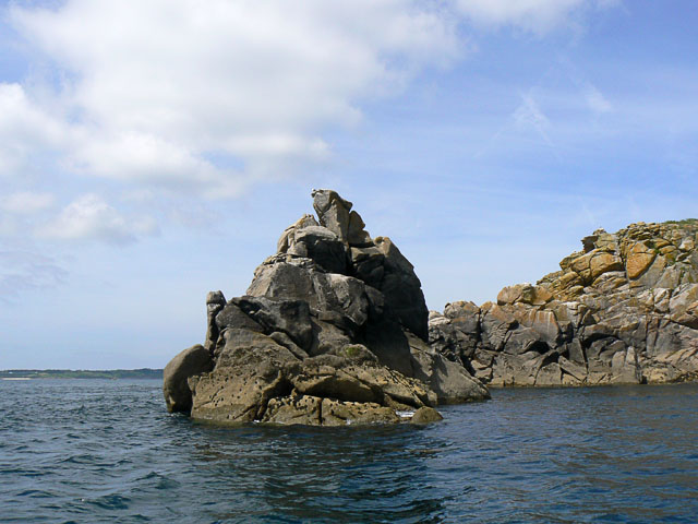 Rocky promontory  on Menawethan in the Eastern Isles, Scilly