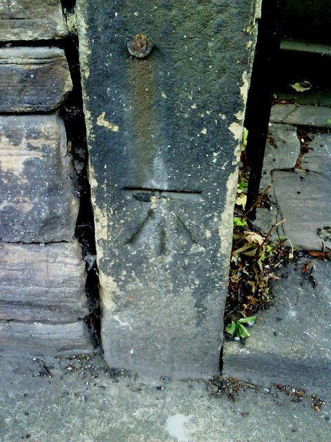 Benchmark on Keighley Road gatepost